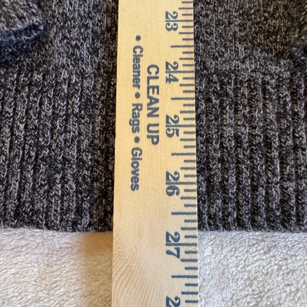 J. Crew Sweater Mens Large Charcoal Grey Marled Lambswool Blend Crewneck Raglan